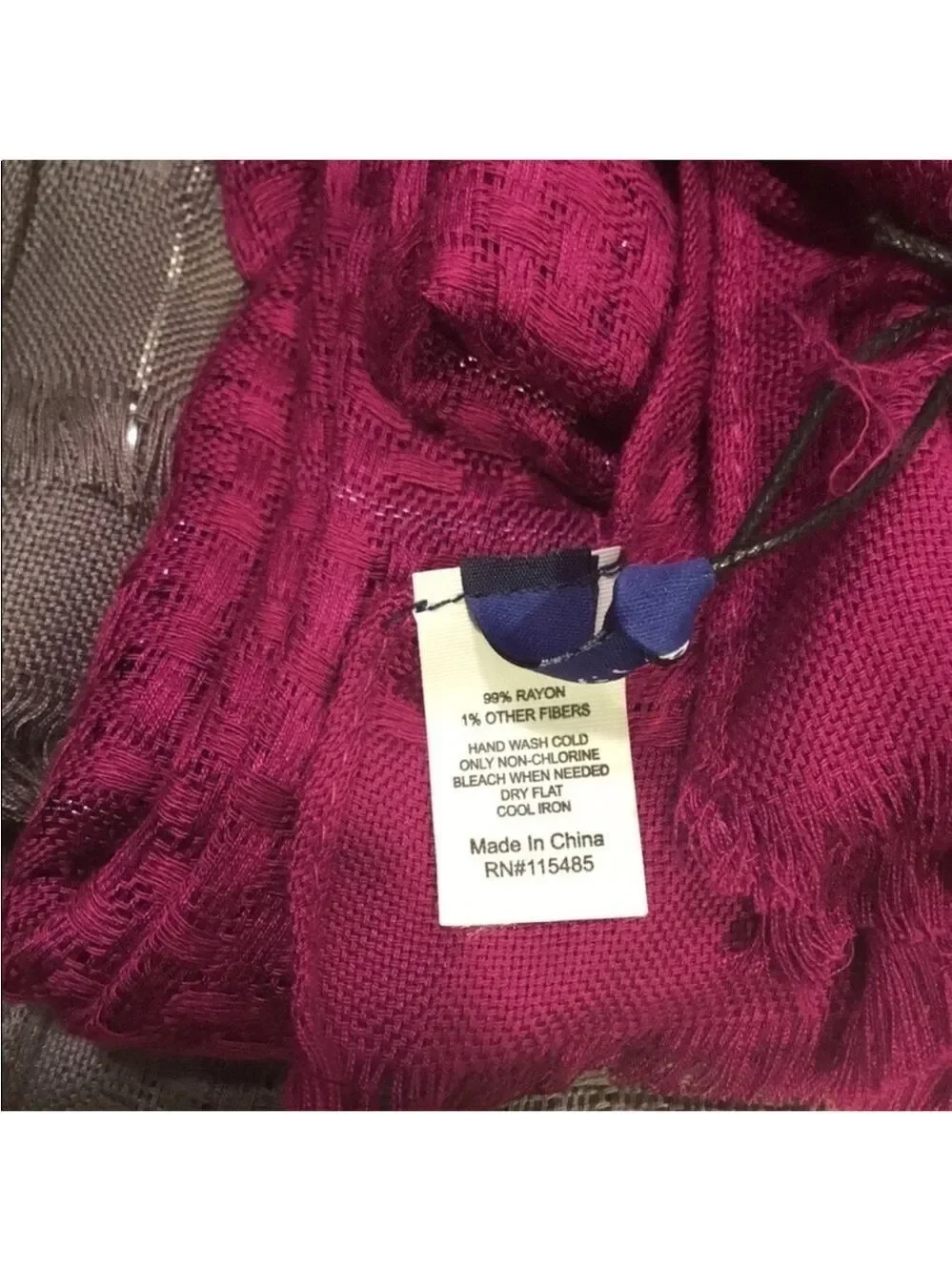 Apt 9 Basket Weave Lurex Pashmina oblong scarfs set of two purple & gray